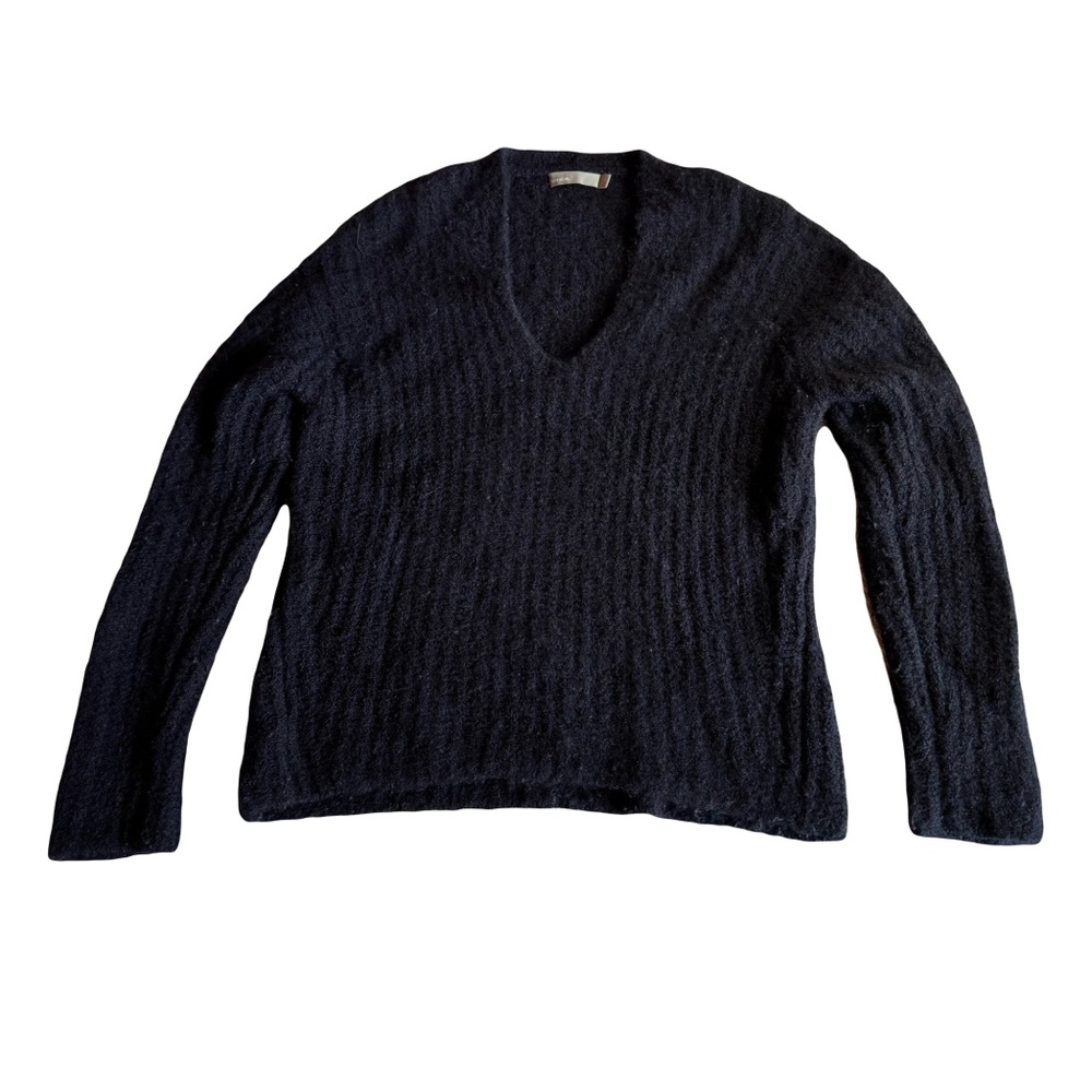 Vince Cashmere Blend Cozy‎ Relaxed V Neck Sweater, Navy, Size XS